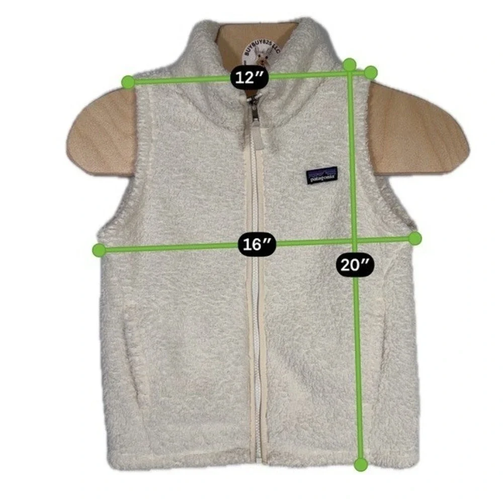 Patagonia Girls Los Gatos Fleece Vest Birch White Full Zip Size M 10